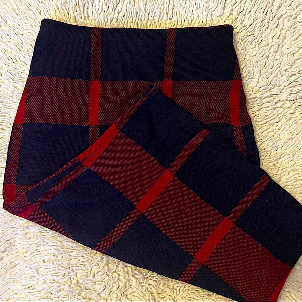 Atmosphere Navy and Red Plaid Skirt Set